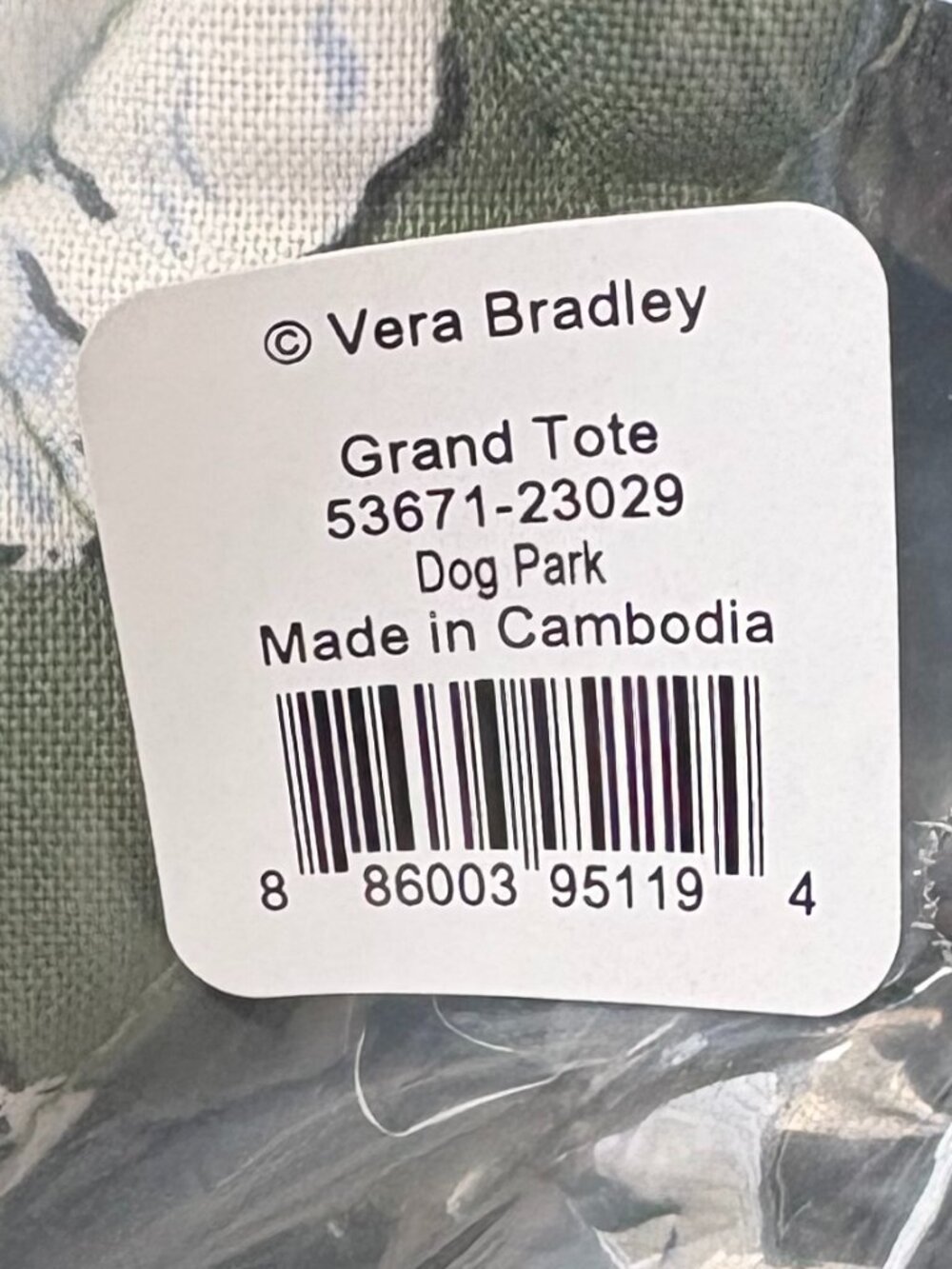 NWT - Vera Bradley Grand Tote - Dog Park - Picture 9 of 11
